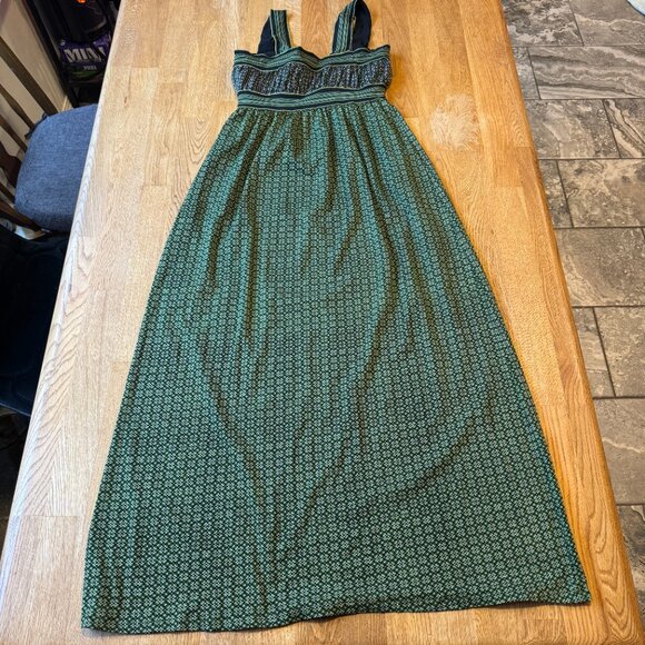 Max Studio Green Maxi Dress Patterned Size XS - Picture 3 of 6